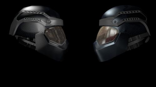 futuristic war helmet  preview image